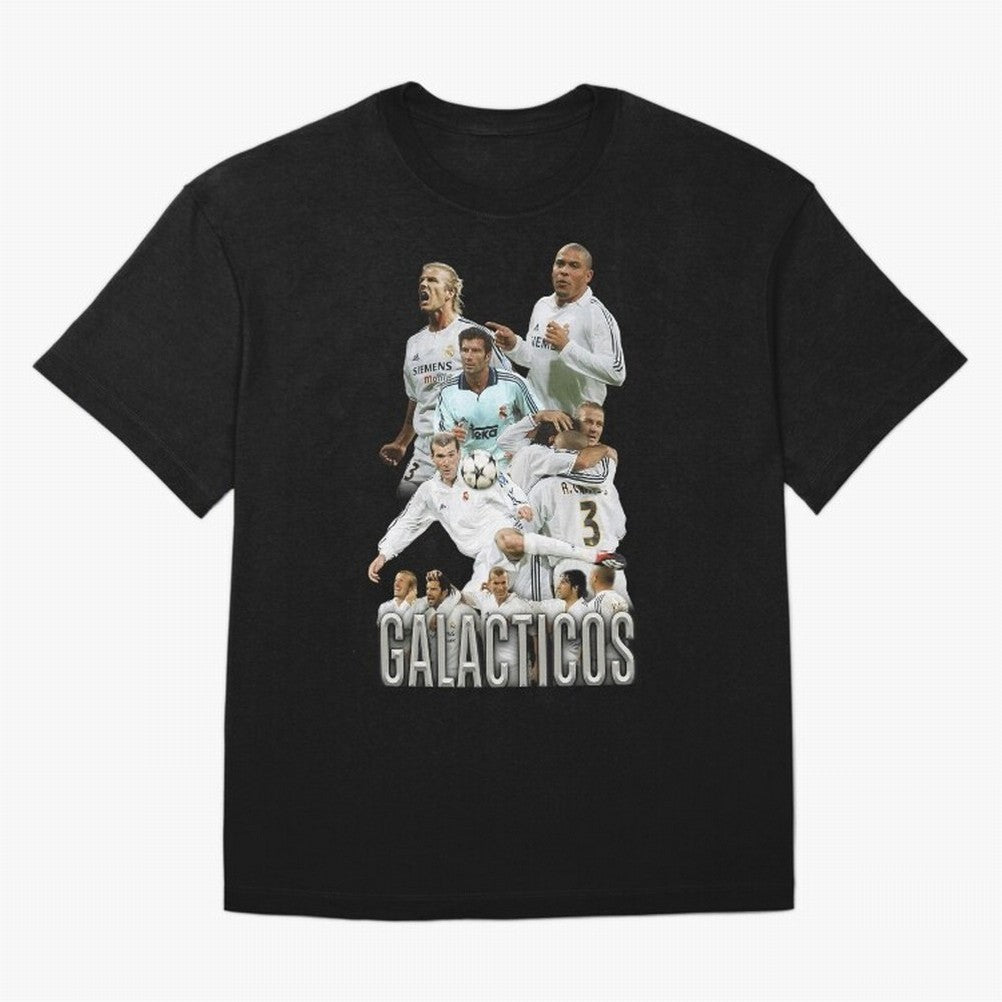 Real Madrid Galacticos Soccer Legends Collage Poster Oversized T-Shirt Celebrate Soccer Greatness during the FIFA World Cup 2026 Journey through Neymar, Haaland and Cristiano Ronaldo Highlights, England and Germany Pride, Sports Nostalgia,