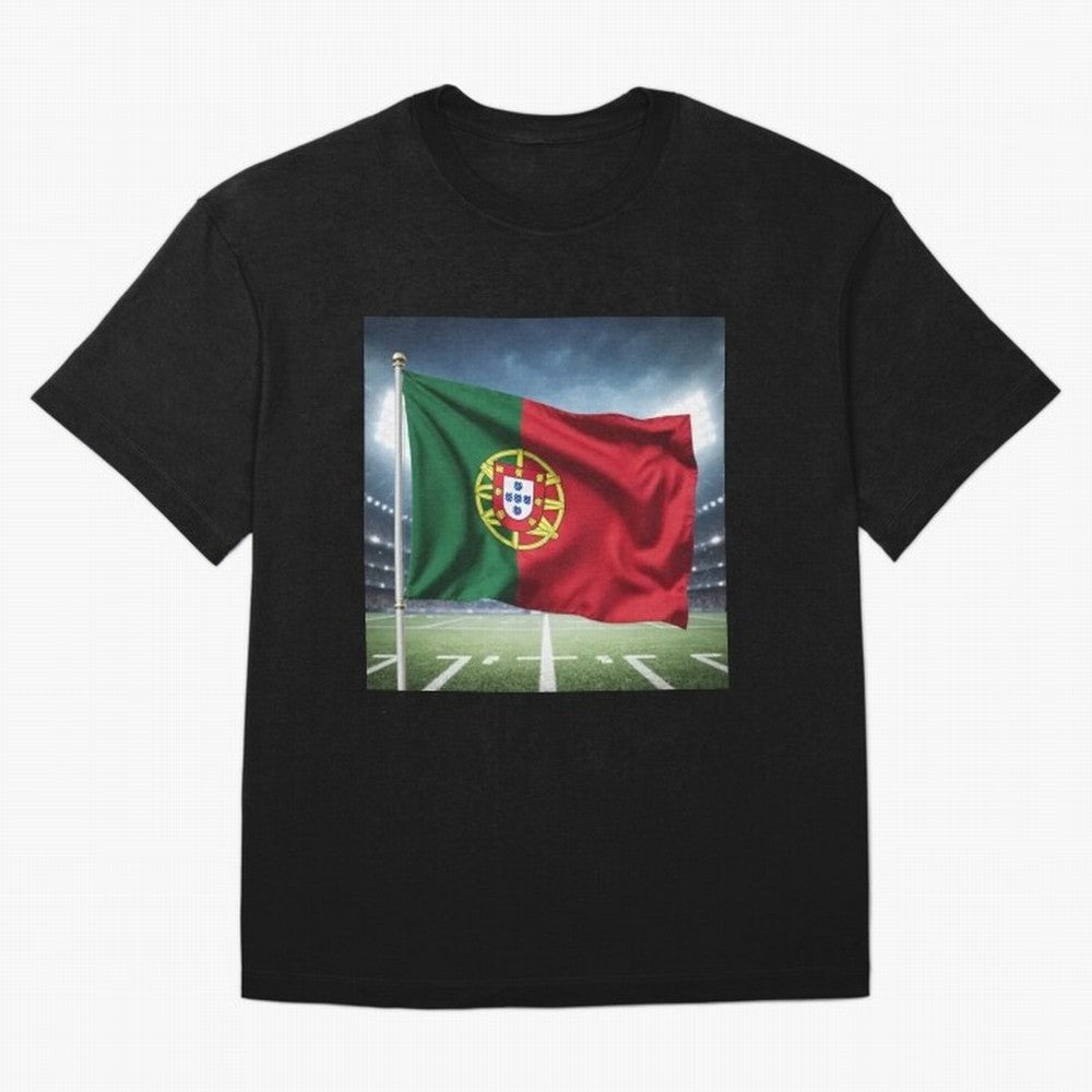 Portugal Flag 3D Football Design ¨C Supporters Portugal Oversized T-Shirt Refresh Match Day Hype around FIFA World Cup 2026 USA Canada Mexico, CR7 and Messi, France and Portugal, Championship Spirit, Famous Goals, Roaring Crowds and International