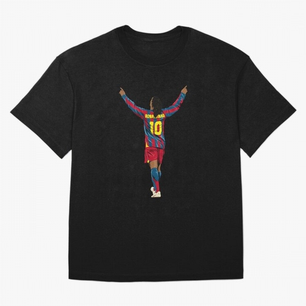Ronaldinho Oversized T-Shirt Honor the Beautiful Game during FIFA World Cup 2026 Spirit, with Netherlands, Messi, Neymar and Mbappe, Sports Nostalgia, International Competition, Famous Players and Unforgettable Victories; Ideal for Fans Who Follow