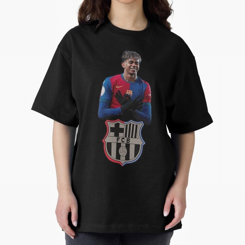 Lamine Oversized T-Shirt Support Iconic Players in FIFA World Cup 2026 Spirit, Centered on France and Portugal, Messi and Cristiano Ronaldo, Global Supporter Spirit, Legendary Goals, National Colors and Tournament Celebration; Ideal for Football