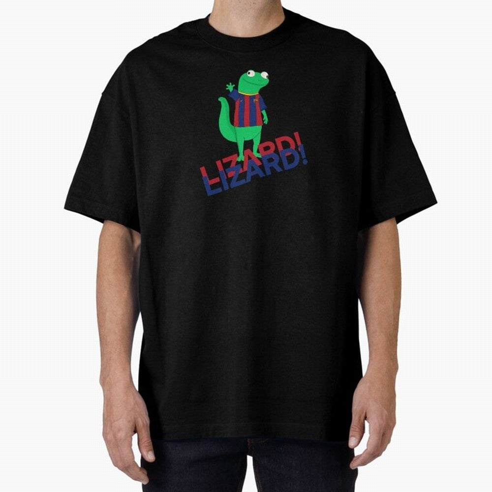 Viral lizard meme fcbarcelona Oversized T-Shirt Celebrate the Stars of FIFA World Cup 2026 USA Canada Mexico for Fans of Messi and Germany, Bringing Football Festival Excitement, Trophy Ambitions, Country Rivalries and Star Player Buzz; Ideal for