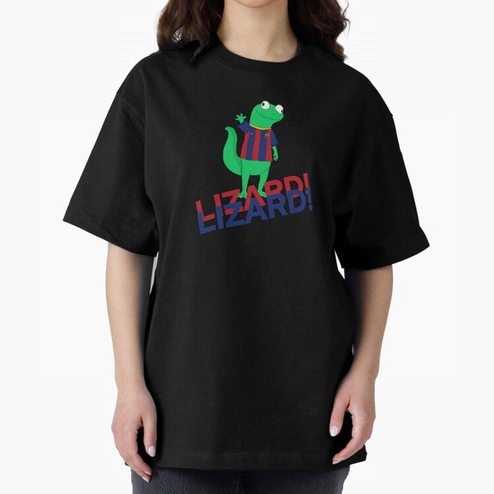 Viral lizard meme fcbarcelona Oversized T-Shirt Celebrate the Stars of FIFA World Cup 2026 USA Canada Mexico for Fans of Messi and Germany, Bringing Football Festival Excitement, Trophy Ambitions, Country Rivalries and Star Player Buzz; Ideal for