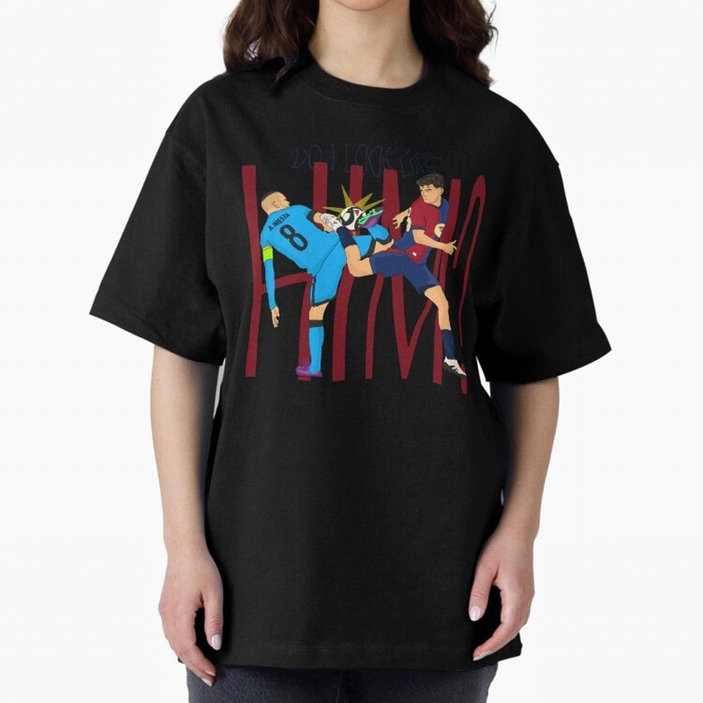 Iniesta and pedri the past and present Oversized T-Shirt Step into FIFA World Cup 2026 Capturing Messi, CR7 and Mbappe, England and Germany Energy, Soccer Culture, Superstar Moments, National Team Dreams and Competitive Fire; Ideal for Passionate