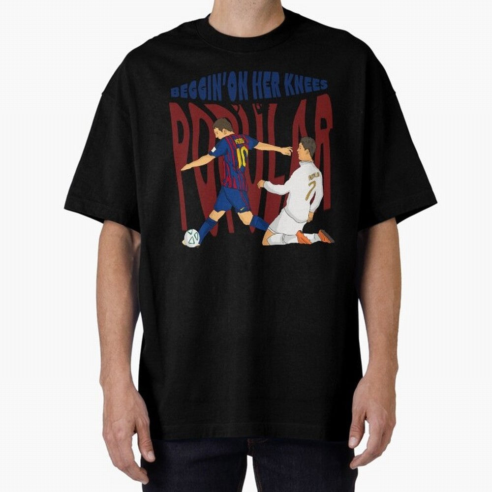 Messi and Ronaldo elclassico moment Oversized T-Shirt Show Your Tournament Heart for Global Football Passion for FIFA World Cup 2026 USA Canada Mexico, Highlighting Messi, CR7 and Mbappe, France, Goal Celebration Energy, Supporter Heritage,