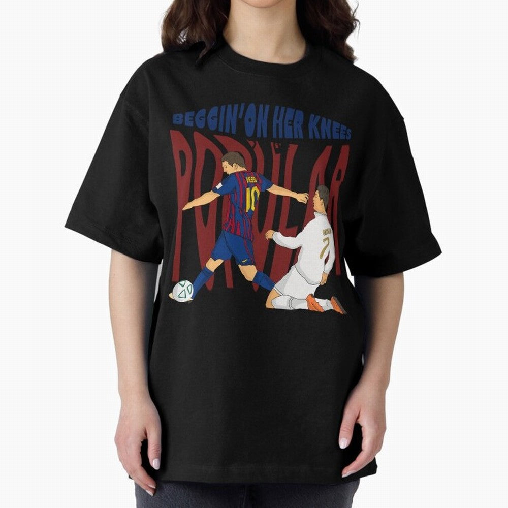 Messi and Ronaldo elclassico moment Oversized T-Shirt Show Your Tournament Heart for Global Football Passion for FIFA World Cup 2026 USA Canada Mexico, Highlighting Messi, CR7 and Mbappe, France, Goal Celebration Energy, Supporter Heritage,