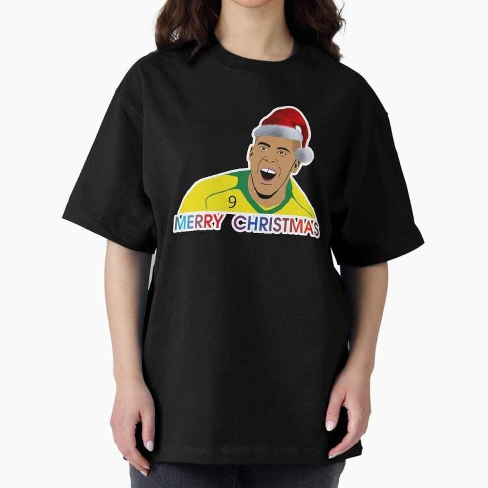Ronaldo Christmas illustration Oversized T-Shirt Represent FIFA World Cup 2026 Group Stage Centered on CR7, Netherlands Energy, Champion Mindset, Group Stage Buzz, Knockout Tension and Passionate Fan Culture; Perfect for Supporters Who Want Bold