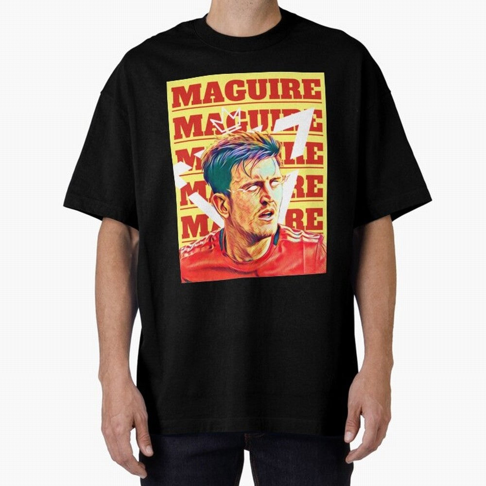 HARRY MAGUIRE, THE CAPTAIN Oversized T-Shirt Feel International Energy from FIFA World Cup 2026 Group Stage Centered on Neymar, Haaland and Cristiano Ronaldo, France and Portugal Energy, Retro Football Energy, Iconic Rivalries, Trophy Chase Drama
