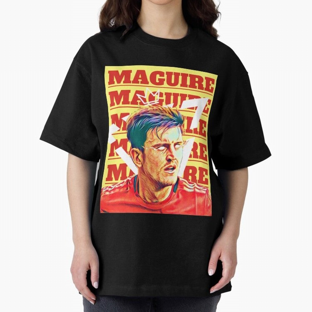HARRY MAGUIRE, THE CAPTAIN Oversized T-Shirt Feel International Energy from FIFA World Cup 2026 Group Stage Centered on Neymar, Haaland and Cristiano Ronaldo, France and Portugal Energy, Retro Football Energy, Iconic Rivalries, Trophy Chase Drama