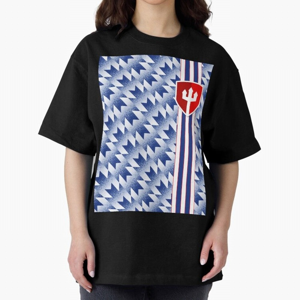 Manchester United 94 Away Jersey Pattern Oversized T-Shirt Celebrate Global Passion for FIFA World Cup 2026 USA Canada Mexico Spirit, Capturing Spain and Netherlands, Messi, Champion Mindset, Group Stage Buzz, Knockout Tension and Passionate Fan