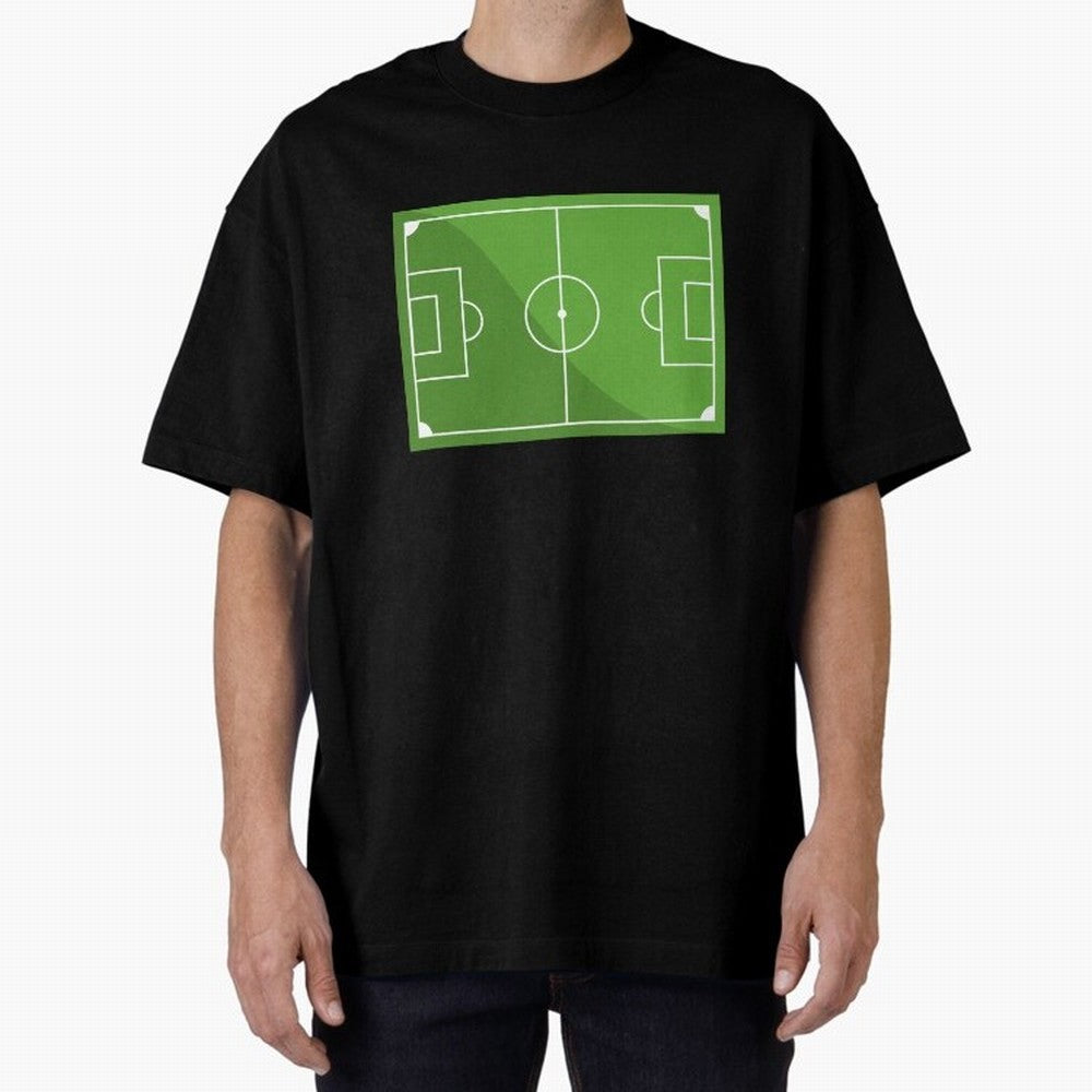 Football Pitch Oversized T-Shirt Bring Retro Soccer Energy to the FIFA World Cup 2026 Journey through Messi and Cristiano Ronaldo Highlights, Spain Pride, Worldwide Fan Energy, Dramatic Goals, Stadium Lights and Championship Celebrations; Perfect