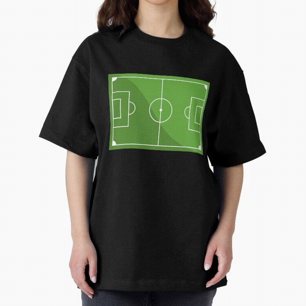 Football Pitch Oversized T-Shirt Bring Retro Soccer Energy to the FIFA World Cup 2026 Journey through Messi and Cristiano Ronaldo Highlights, Spain Pride, Worldwide Fan Energy, Dramatic Goals, Stadium Lights and Championship Celebrations; Perfect