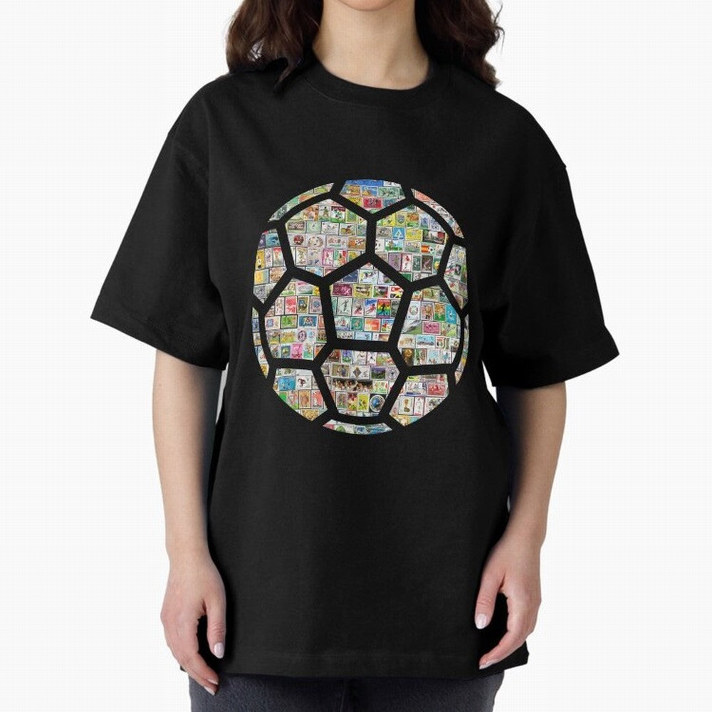 Philately Soccer Ball Oversized T-Shirt Discover FIFA World Cup 2026 USA Canada Mexico Spirit, Centered on France and Portugal, Messi and Cristiano Ronaldo, Global Supporter Spirit, Legendary Goals, National Colors and Tournament Celebration; Ideal