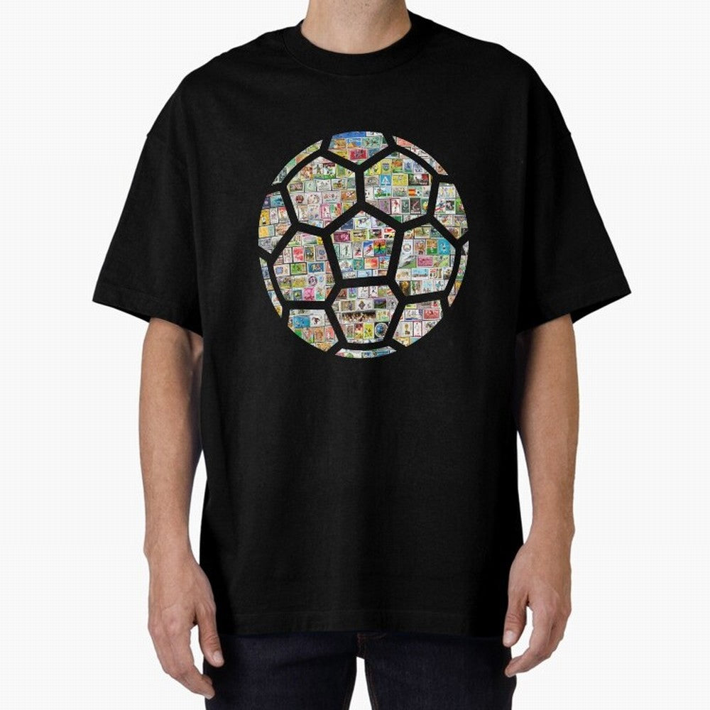 Philately Soccer Ball Oversized T-Shirt Discover FIFA World Cup 2026 USA Canada Mexico Spirit, Centered on France and Portugal, Messi and Cristiano Ronaldo, Global Supporter Spirit, Legendary Goals, National Colors and Tournament Celebration; Ideal