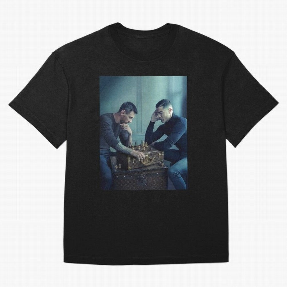 Messi and Ronaldo Chess Shirt, Vintage Lionel Messi Shirt, Lionel Messi Sweatshirt, Messi Hoodie, Retro Messi Hoodie Oversized T-Shirt Treasure FIFA World Cup 2026 Group Stage Capturing Mbappe and Neymar, Argentina and Brazil Energy, Fan Favorite