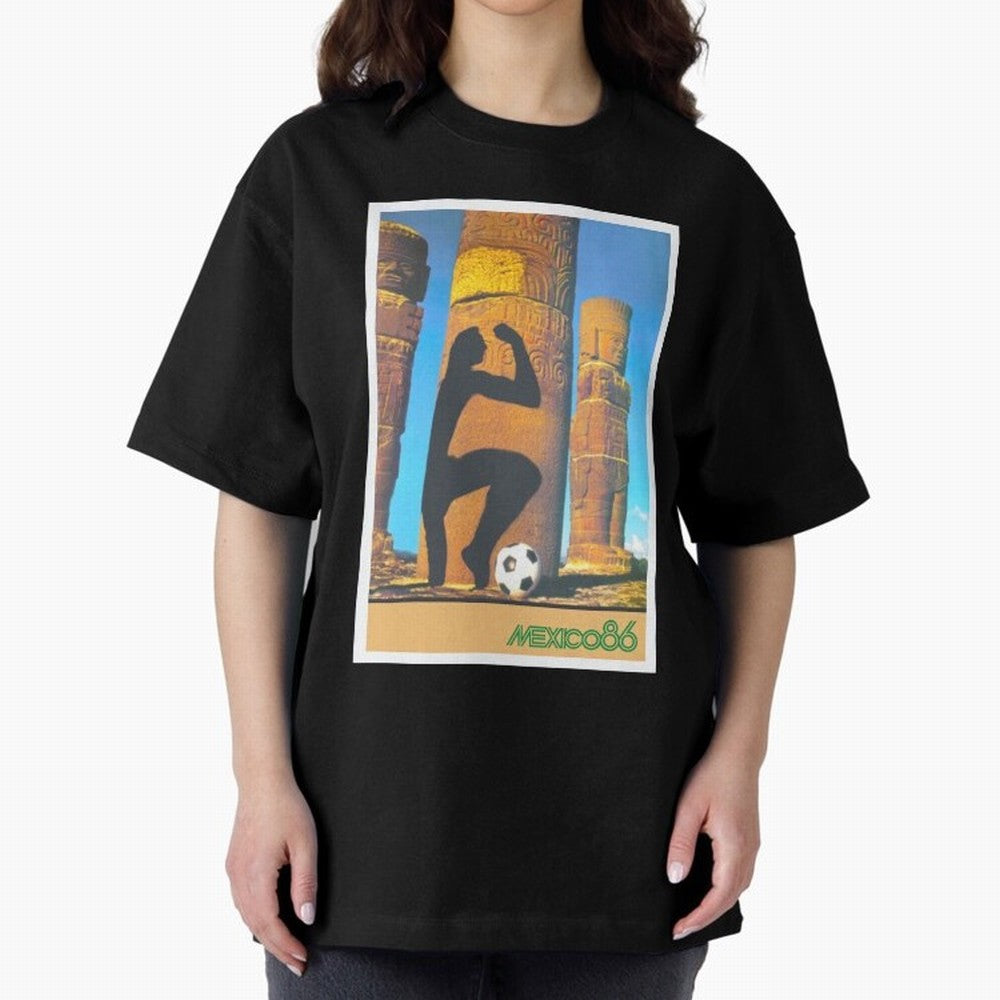 Mexico 86 Oversized T-Shirt Create the FIFA World Cup 2026 Group Stage Journey through CR7 and Messi Highlights, France Pride, Champion Mindset, Group Stage Buzz, Knockout Tension and Passionate Fan Culture; Perfect for Fans, Collectors, Family