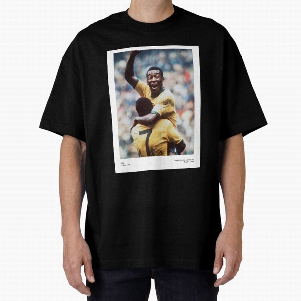 Pele Oversized T-Shirt Celebrate the Road through the FIFA World Cup 2026 Journey through Neymar Highlights, France and Portugal Pride, Fan Favorite Moments, National Team Passion, Big Match Drama and Soccer History; Ideal for Passionate Fans Who