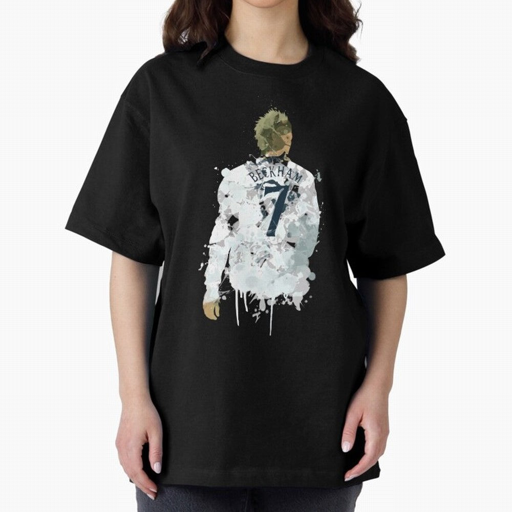 David Beckham England Captain Art Oversized T-Shirt Show Support during the FIFA World Cup 2026 Journey through Haaland Highlights, Argentina and Brazil Pride, Vintage Soccer Flavor, Modern Football Stars, National Flags and Final Night Emotion;