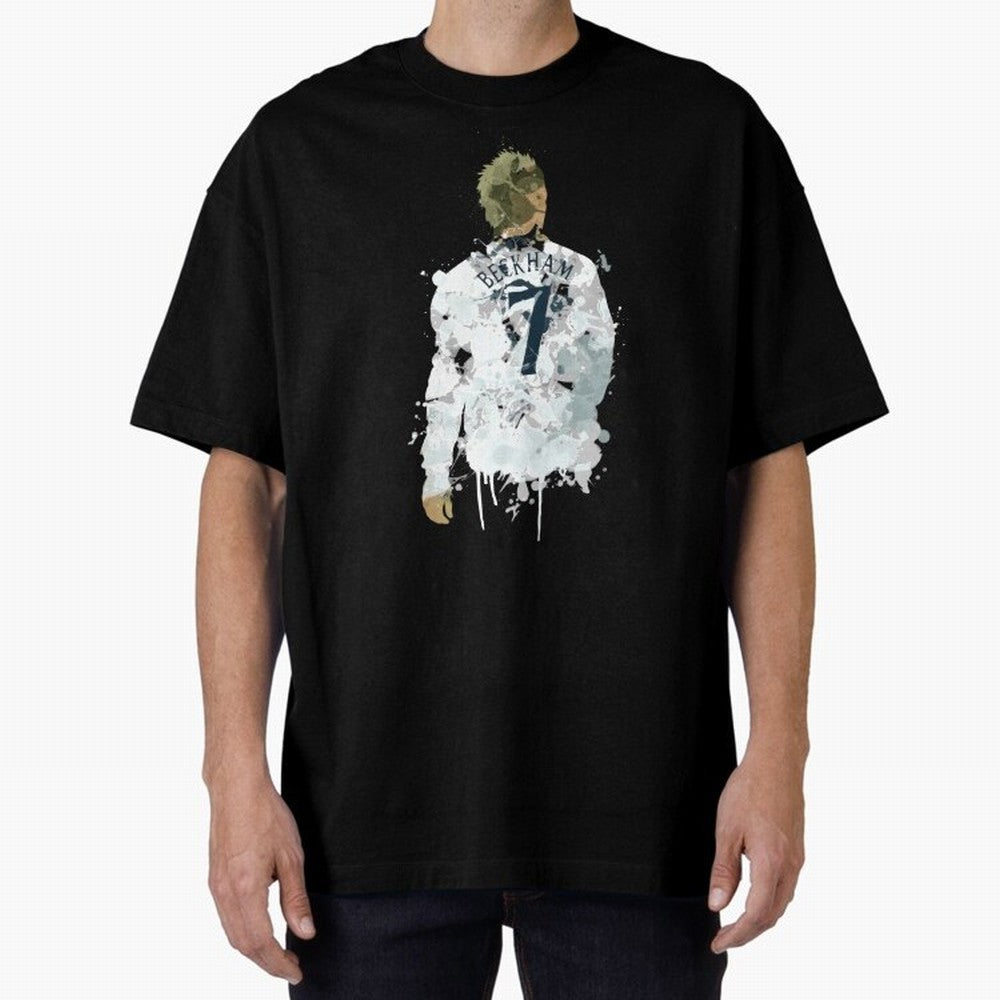David Beckham England Captain Art Oversized T-Shirt Show Support during the FIFA World Cup 2026 Journey through Haaland Highlights, Argentina and Brazil Pride, Vintage Soccer Flavor, Modern Football Stars, National Flags and Final Night Emotion;