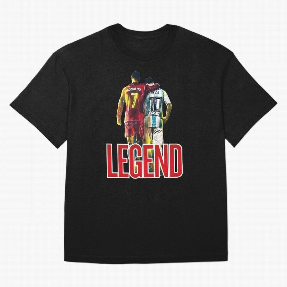 LEGEND MESSI & RONALDO POSTER Oversized T-Shirt Relive the Noise and Pride of the FIFA World Cup 2026 USA Canada Mexico Journey through Cristiano Ronaldo Highlights, England and Germany Pride, Tournament Hype, Historic Matchups, Family Viewing