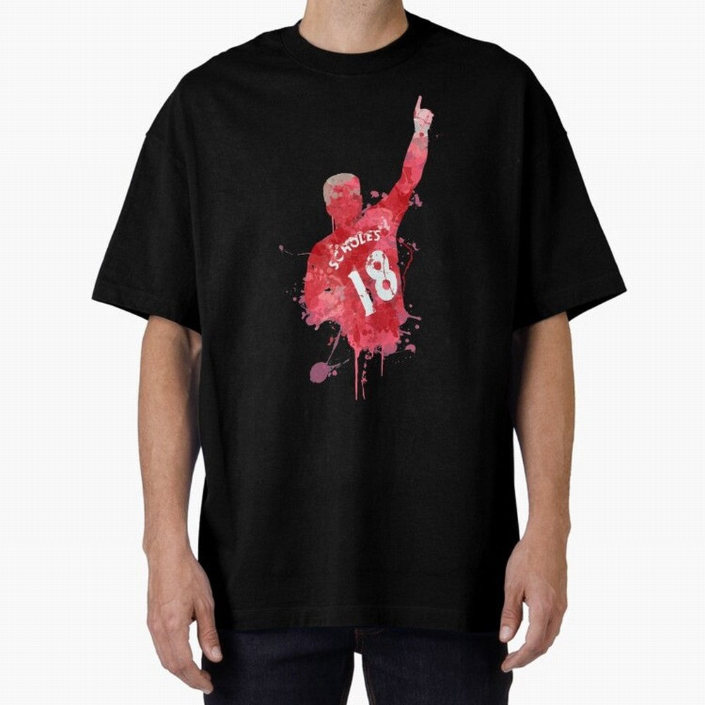 Paul Scholes Manchester United Legend Art Oversized T-Shirt Refresh Match Day Hype around FIFA World Cup 2026, CR7, Argentina and Brazil, Stadium Memories, Football Loyalty, International Chants and Championship Tradition; Built for Supporters