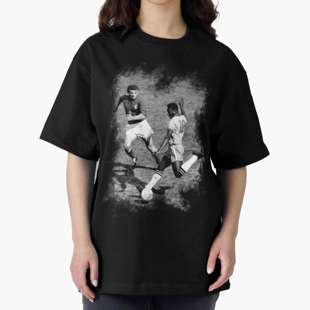Pele Oversized T-Shirt Fuel Global Football Passion for FIFA World Cup 2026 Group Stage, Centered on Neymar, Haaland and Cristiano Ronaldo, Brazil, Championship Spirit, Famous Goals, Roaring Crowds and International Football Unity; Great for Watch