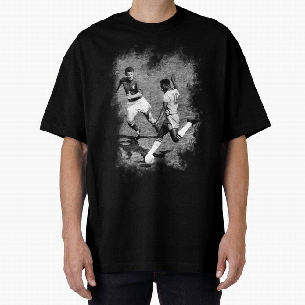Pele Oversized T-Shirt Fuel Global Football Passion for FIFA World Cup 2026 Group Stage, Centered on Neymar, Haaland and Cristiano Ronaldo, Brazil, Championship Spirit, Famous Goals, Roaring Crowds and International Football Unity; Great for Watch