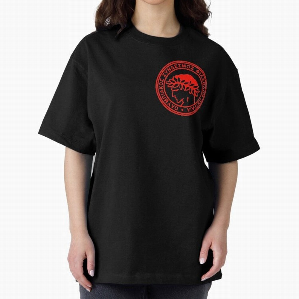 Olympiakos FC Oversized T-Shirt Bring Bold Fan Energy to Global Football Passion for FIFA World Cup 2026 Group Stage, Inspired by Messi, Neymar and Mbappe, Argentina and Brazil, Sports Nostalgia, International Competition, Famous Players and