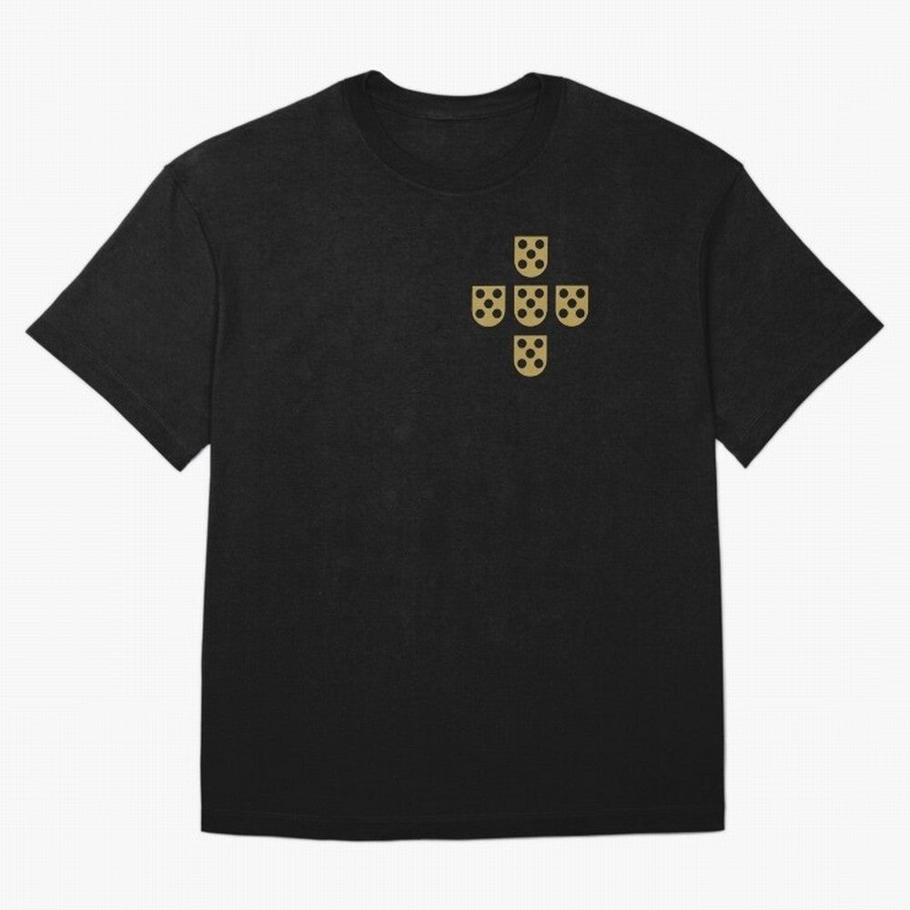 Quinas Portugal Gold B Oversized T-Shirt Join Global Football Passion for FIFA World Cup 2026 Group Stage, Built around Mbappe, Argentina and Brazil, Retro Football Energy, Iconic Rivalries, Trophy Chase Drama and Stadium Atmosphere; Ideal for