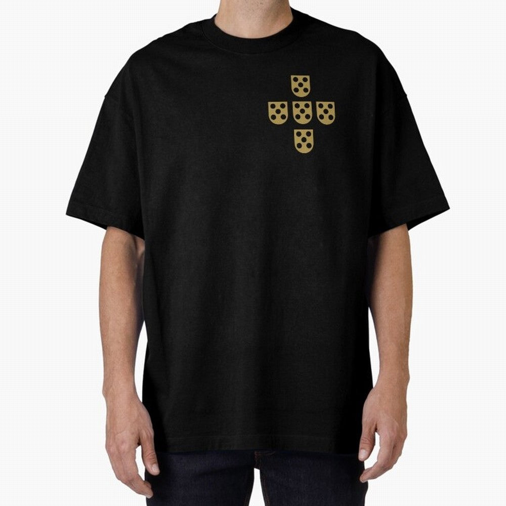 Quinas Portugal Gold B Oversized T-Shirt Join Global Football Passion for FIFA World Cup 2026 Group Stage, Built around Mbappe, Argentina and Brazil, Retro Football Energy, Iconic Rivalries, Trophy Chase Drama and Stadium Atmosphere; Ideal for