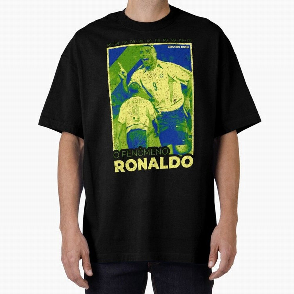 Ronaldo - Street Art - Soccer Icons Oversized T-Shirt Fuel Your Fan Pride for FIFA World Cup 2026 Spirit, Capturing Argentina and Brazil, CR7, Stadium Chants, National Pride, Trophy Dreams and Unforgettable Football Memories; Ideal for Passionate