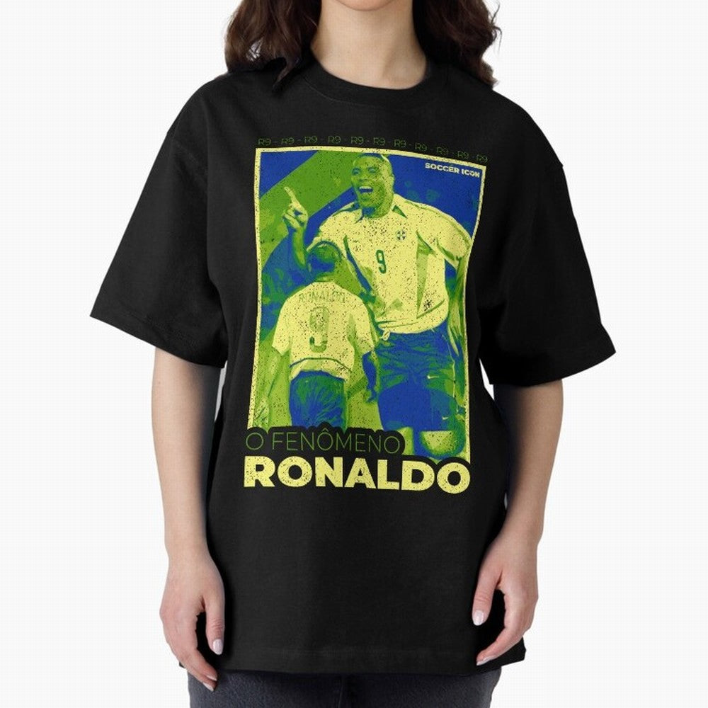 Ronaldo - Street Art - Soccer Icons Oversized T-Shirt Fuel Your Fan Pride for FIFA World Cup 2026 Spirit, Capturing Argentina and Brazil, CR7, Stadium Chants, National Pride, Trophy Dreams and Unforgettable Football Memories; Ideal for Passionate