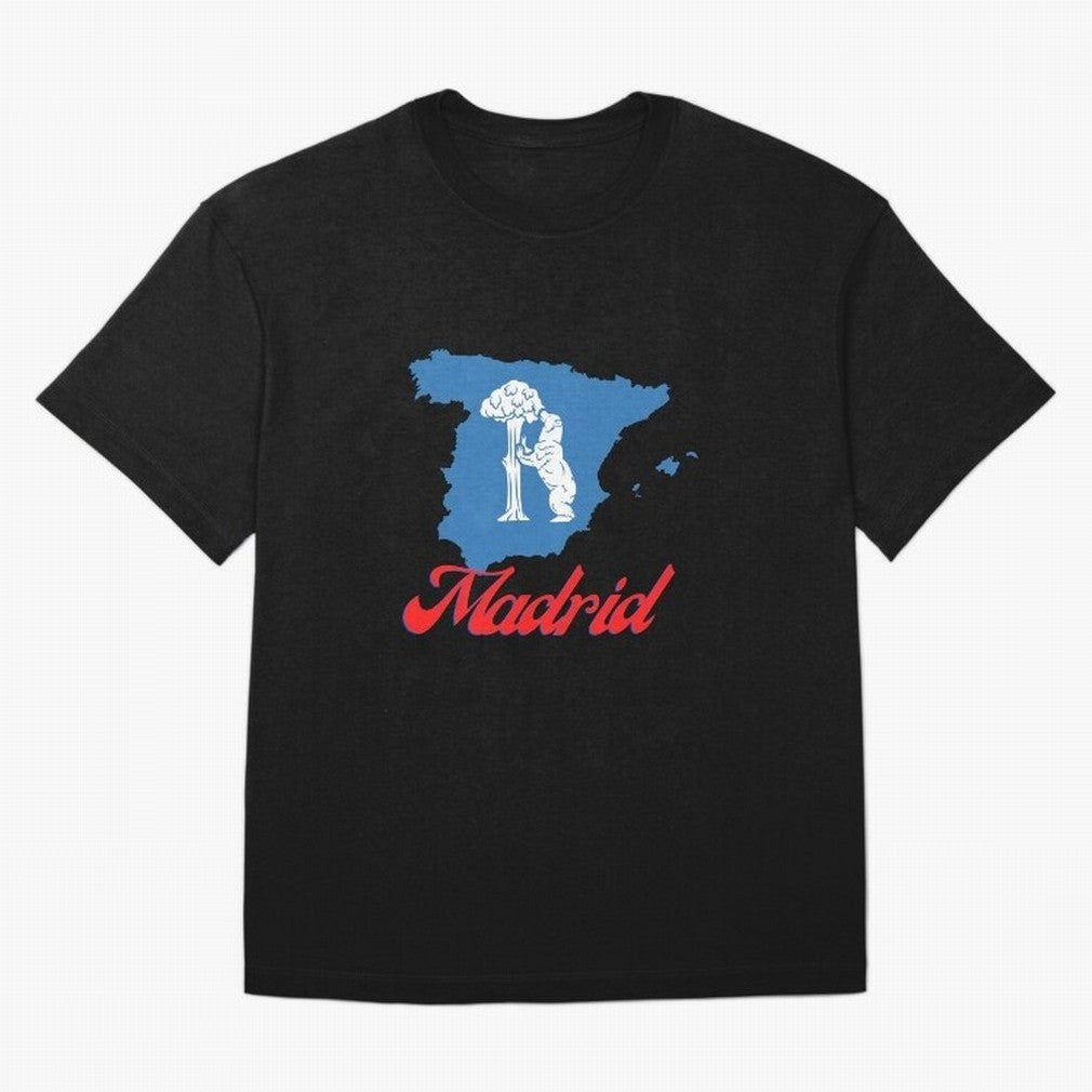 Madrid Bear Strawberry Tree Oversized T-Shirt Show Championship Spirit for FIFA World Cup 2026 USA Canada Mexico for Fans of Cristiano Ronaldo, Haaland and CR7 and Portugal, Spain and Germany, Bringing Stadium Memories, Football Loyalty,