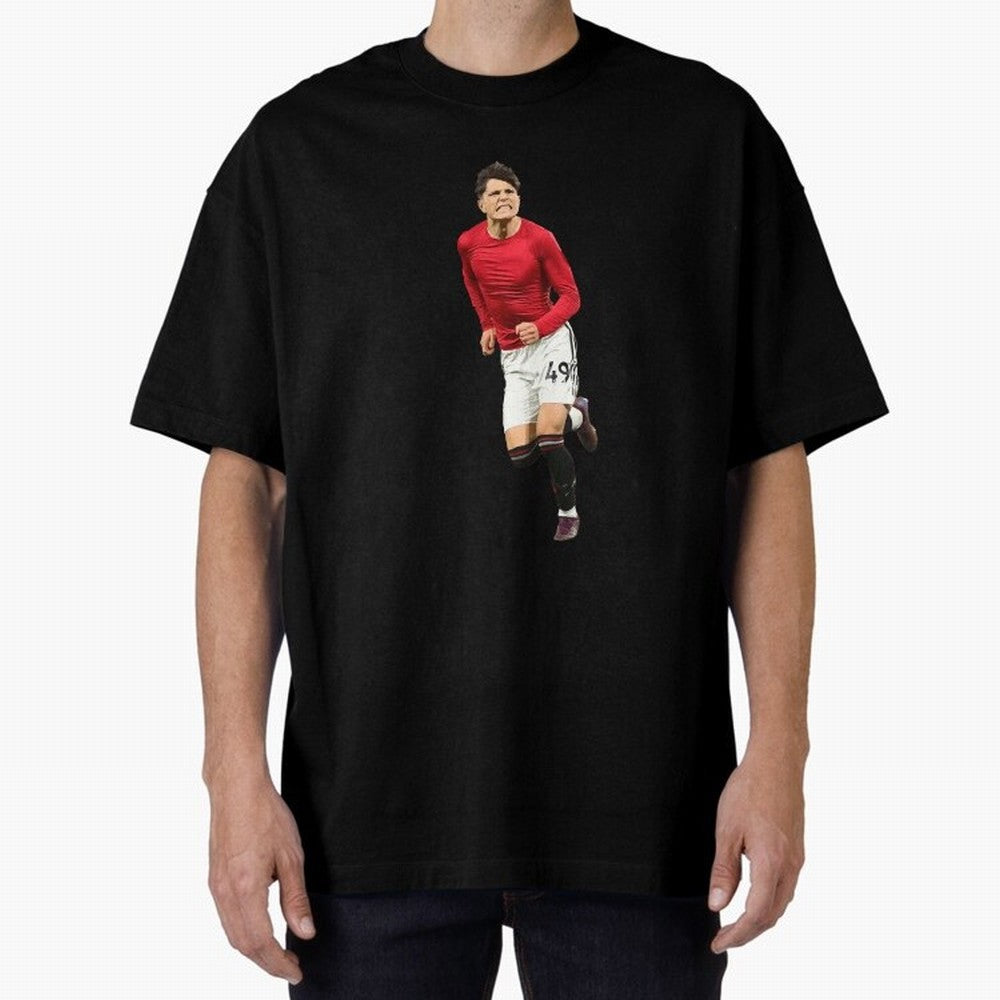Alejandro Garnacho celebration Oversized T-Shirt Honor Match Day Hype around FIFA World Cup 2026 Group Stage, Haaland, France and Portugal, Fan Favorite Moments, National Team Passion, Big Match Drama and Soccer History; Ideal for Football Dads,