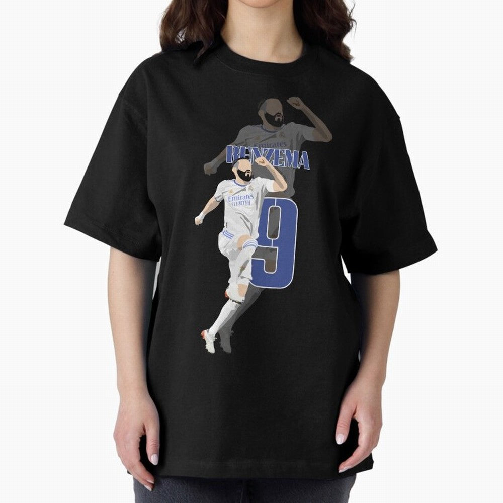 Karim Benzema 9 Oversized T-Shirt Live the Energy of Global Football Passion for FIFA World Cup 2026 USA Canada Mexico, Driven by Mbappe and Neymar, France and Portugal, Tournament Hype, Historic Matchups, Family Viewing Parties and Global Sports