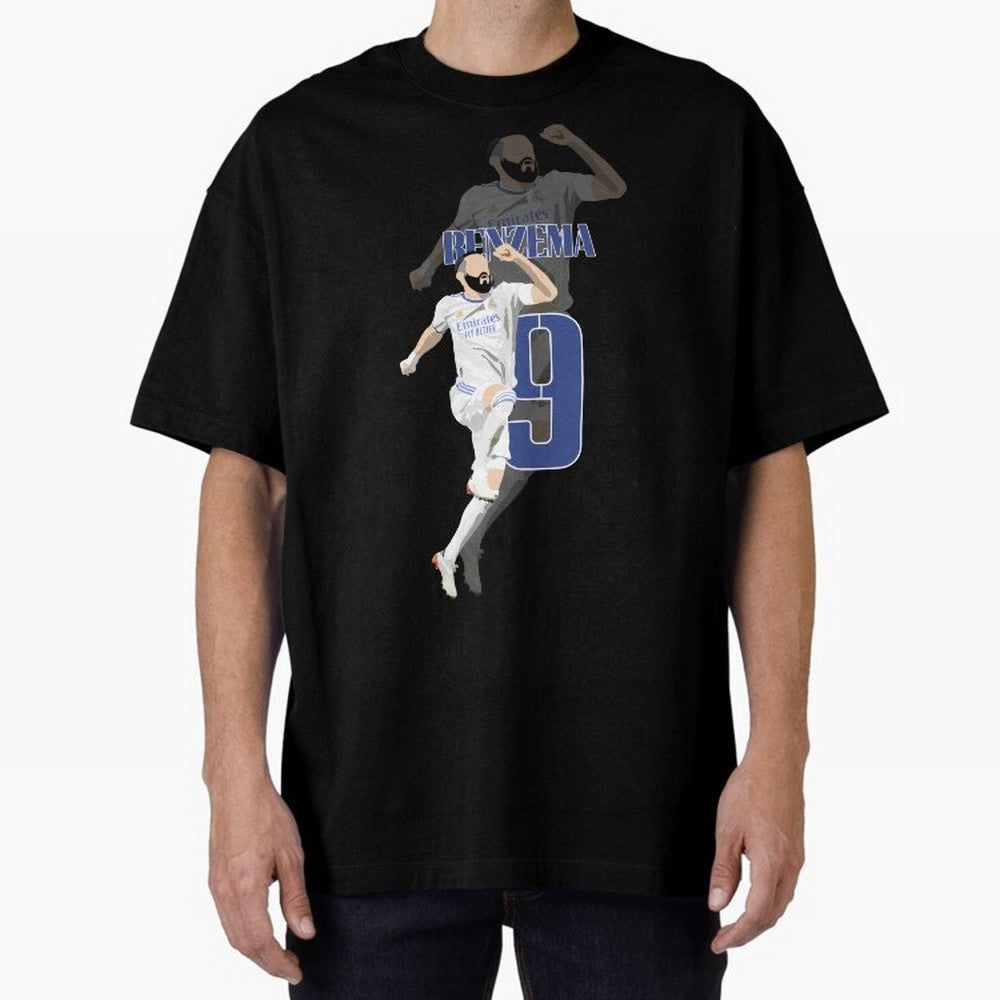 Karim Benzema 9 Oversized T-Shirt Live the Energy of Global Football Passion for FIFA World Cup 2026 USA Canada Mexico, Driven by Mbappe and Neymar, France and Portugal, Tournament Hype, Historic Matchups, Family Viewing Parties and Global Sports