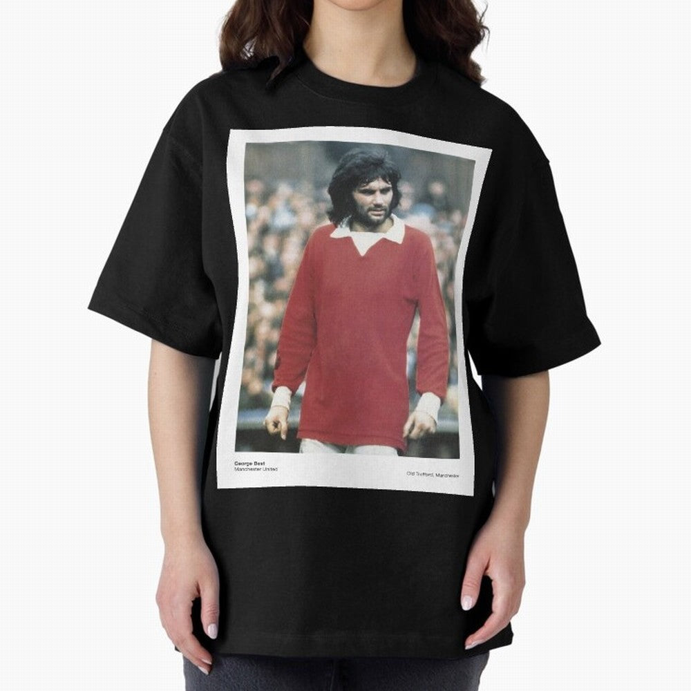 George Best - Manchester United Oversized T-Shirt Show Championship Spirit for FIFA World Cup 2026 Spirit, Connected to Argentina and Brazil, Messi and Cristiano Ronaldo, Football Festival Excitement, Trophy Ambitions, Country Rivalries and Star