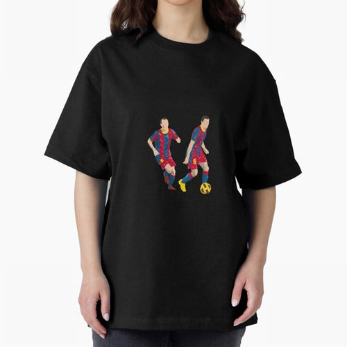 Andres Iniesta and Xavi Minimalist Oversized T-Shirt Spotlight FIFA World Cup 2026 Group Stage for Fans of Mbappe and England, France and Netherlands, Bringing Classic Soccer Heritage, Championship Pressure, Fan Loyalty and International Pride;