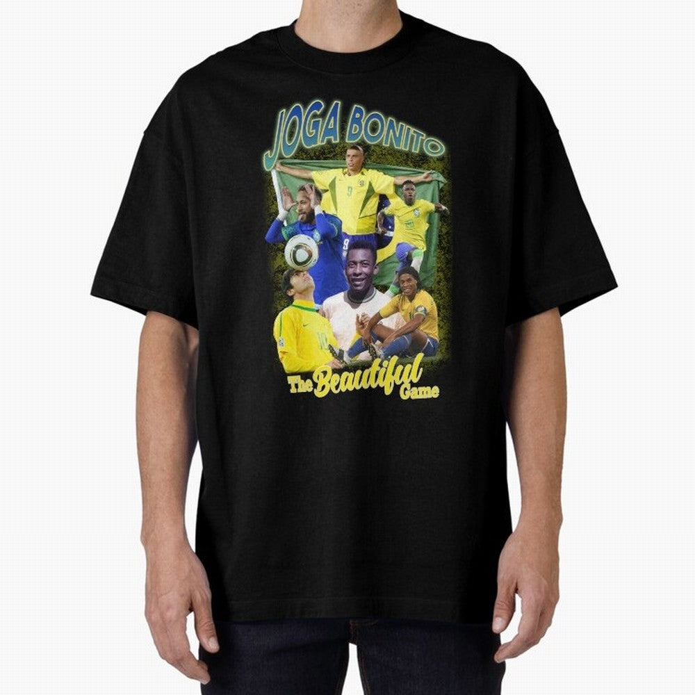 Joga Bonito Brazil Oversized T-Shirt Fuel Match Day Hype around FIFA World Cup 2026 Group Stage, Mbappe, France and Portugal, Game Day Rituals, Football Legends, Country Pride and the Road to the Final; Perfect for Supporters Who Want Bold Football