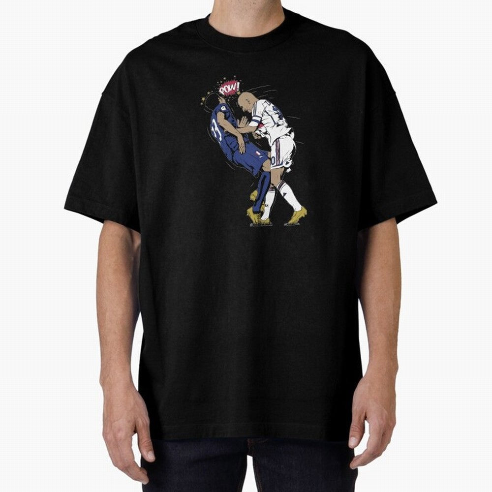 Zinedine Zidane Oversized T-Shirt Stand with FIFA World Cup 2026 USA Canada Mexico Spirit, Highlighting Argentina, Neymar, Vintage Soccer Flavor, Modern Football Stars, National Flags and Final Night Emotion; Perfect for People Who Love Argentina,