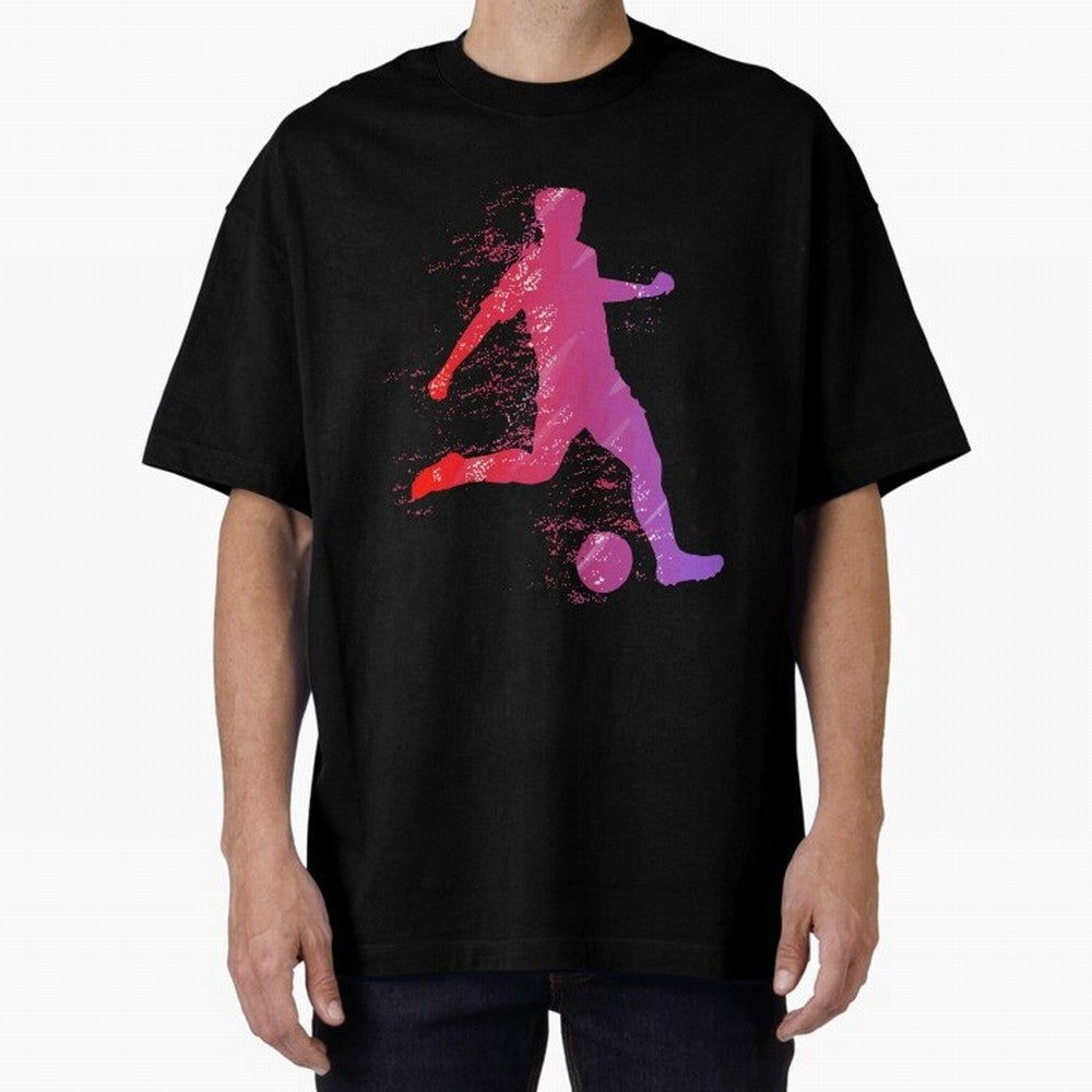 Soccer Player Shoot Oversized T-Shirt Join Supporters Worldwide for Global Football Passion for FIFA World Cup 2026 Group Stage, Connected to Messi and Cristiano Ronaldo, Brazil, Championship Spirit, Famous Goals, Roaring Crowds and International