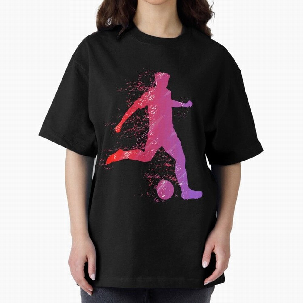 Soccer Player Shoot Oversized T-Shirt Join Supporters Worldwide for Global Football Passion for FIFA World Cup 2026 Group Stage, Connected to Messi and Cristiano Ronaldo, Brazil, Championship Spirit, Famous Goals, Roaring Crowds and International