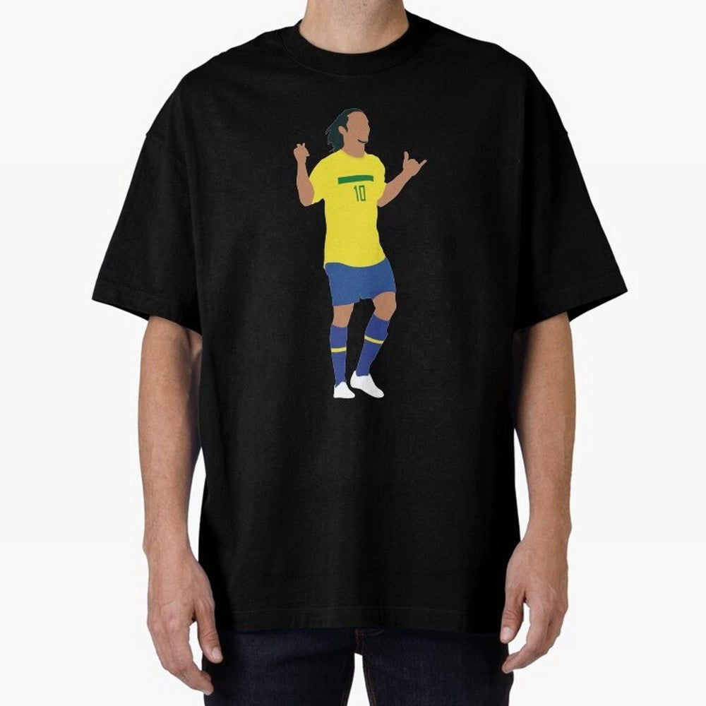 Ronaldinho. Brazil Football. Oversized T-Shirt Remember Iconic Moments from the FIFA World Cup 2026 Journey through Neymar, Haaland and Cristiano Ronaldo Highlights, Portugal Pride, Game Day Rituals, Football Legends, Country Pride and the Road to
