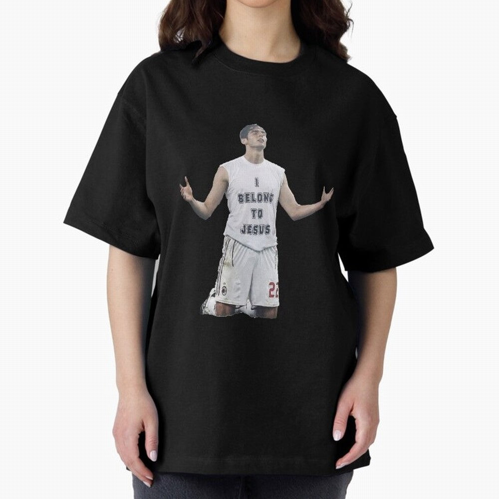 Ricardo Kaka wearing  I belong to Jesus  t-shirt sticker for football lovers Oversized T-Shirt Mark Global Football Passion for FIFA World Cup 2026, Made for Messi, Neymar and Mbappe, France and Portugal, Sports Nostalgia, International