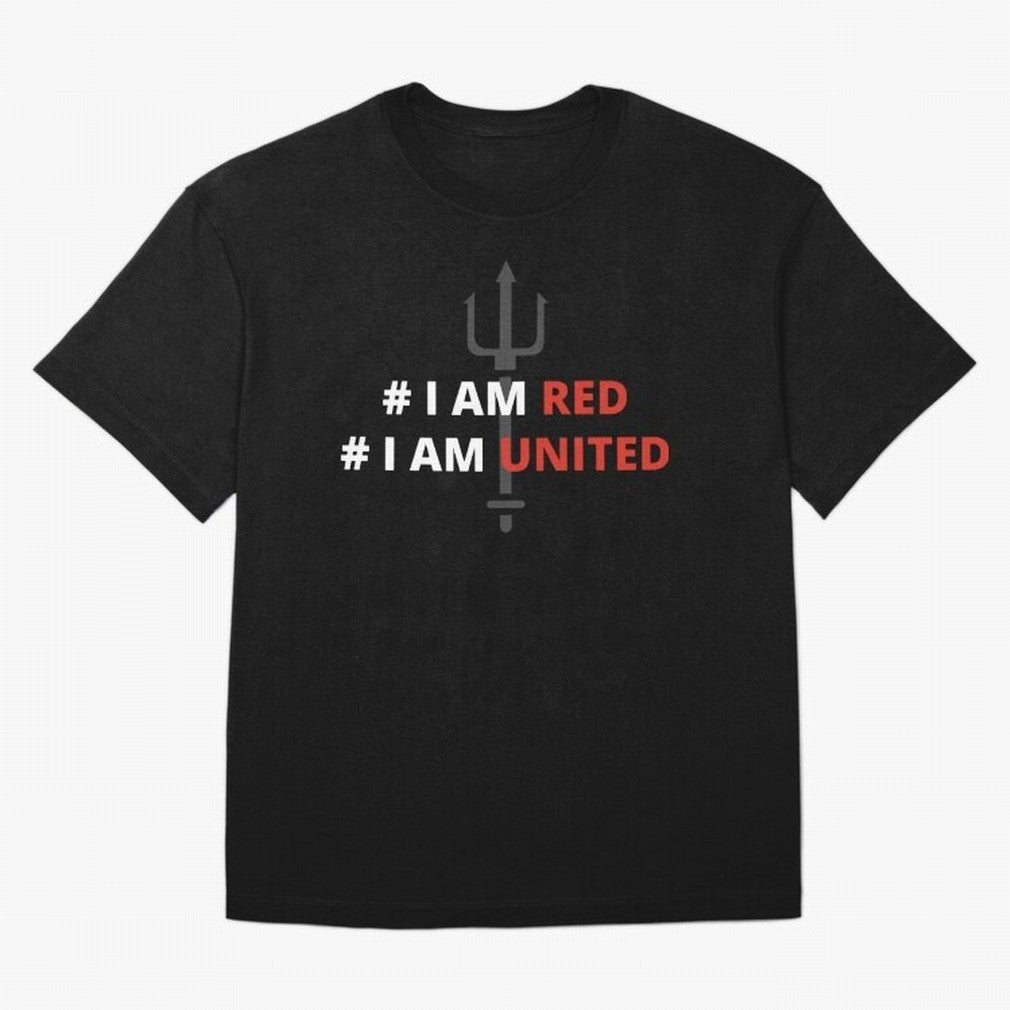 I am red, I am United Oversized T-Shirt Feel FIFA World Cup 2026 USA Canada Mexico Built around CR7 and Messi, Brazil Energy, Global Supporter Spirit, Legendary Goals, National Colors and Tournament Celebration; Built for Supporters Chasing Trophy