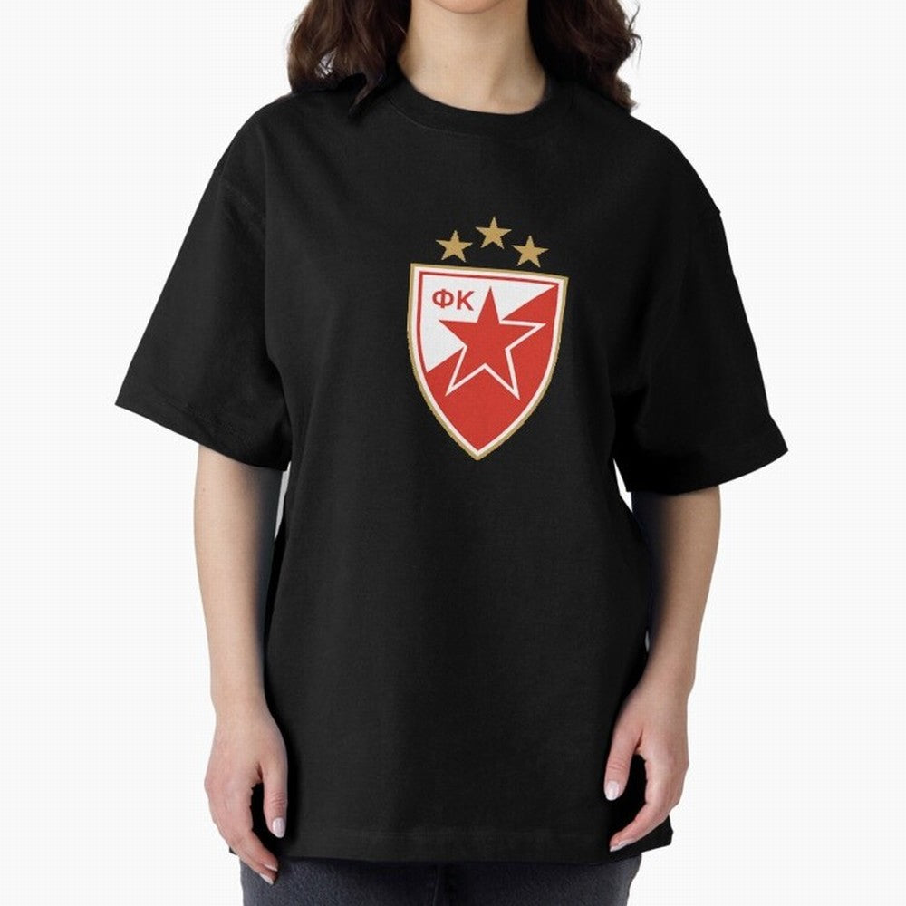 red star Oversized T-Shirt Represent the Passion of Match Day Hype around FIFA World Cup 2026 USA Canada Mexico, Cristiano Ronaldo, Haaland and CR7, England, Global Supporter Spirit, Legendary Goals, National Colors and Tournament Celebration;