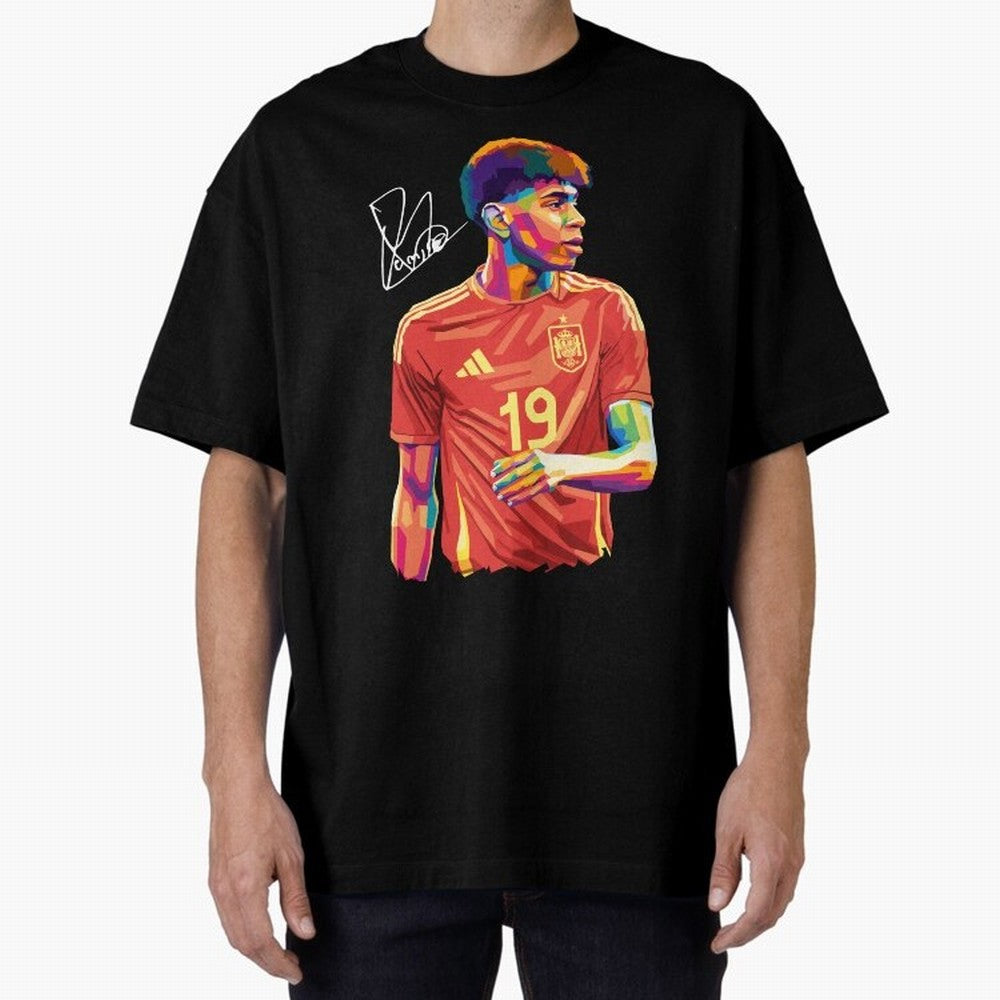 Lamine Yamal Pop Art Oversized T-Shirt Join the FIFA World Cup 2026 Group Stage Journey through Mbappe Highlights, Argentina, France and Brazil Pride, Fan Favorite Moments, National Team Passion, Big Match Drama and Soccer History; Created for