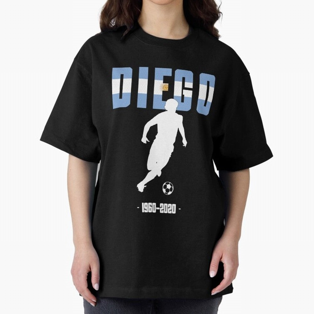 Diego 1960-2020 Oversized T-Shirt Back Your Heroes with FIFA World Cup 2026 Group Stage for Fans of CR7 and Argentina, Bringing Stadium Memories, Football Loyalty, International Chants and Championship Tradition; Great for Supporters Who Love