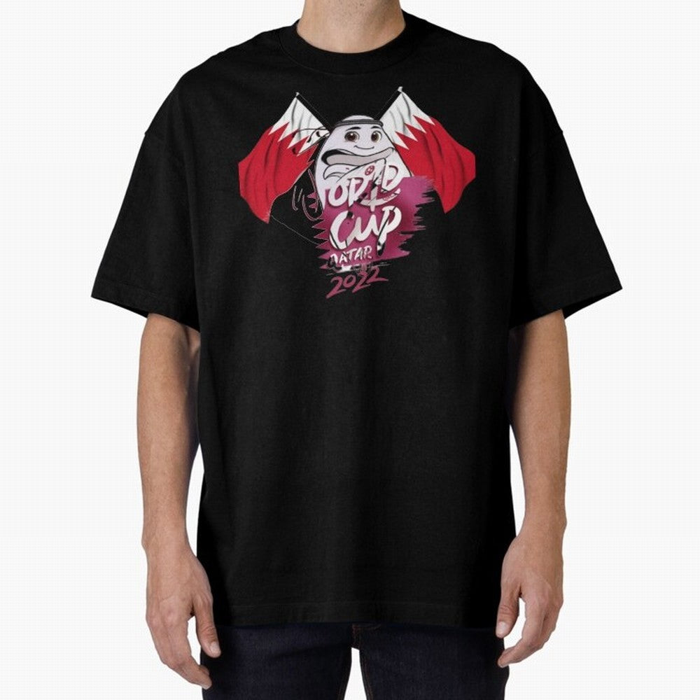 qatar mascot Oversized T-Shirt Honor the Beautiful Game during FIFA World Cup 2026 Group Stage for Fans of Cristiano Ronaldo, Haaland and CR7 and Portugal, Bringing Match Day Excitement, Supporter Culture, Golden Goals and Global Football Passion;