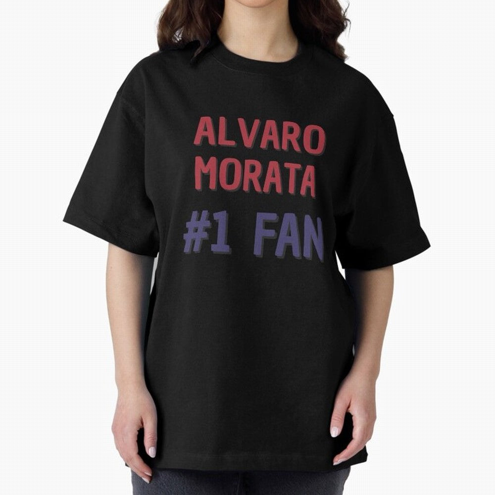 Alvaro Morata - #1 Fan Oversized T-Shirt Bring Champion Energy into FIFA World Cup 2026 USA Canada Mexico for Fans of Messi and Cristiano Ronaldo and England, France and Netherlands, Bringing Championship Spirit, Famous Goals, Roaring Crowds and