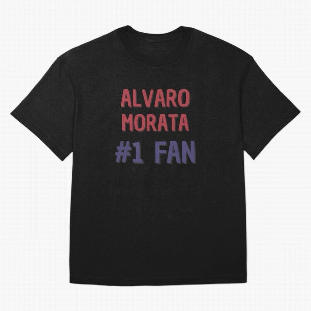 Alvaro Morata - #1 Fan Oversized T-Shirt Bring Champion Energy into FIFA World Cup 2026 USA Canada Mexico for Fans of Messi and Cristiano Ronaldo and England, France and Netherlands, Bringing Championship Spirit, Famous Goals, Roaring Crowds and